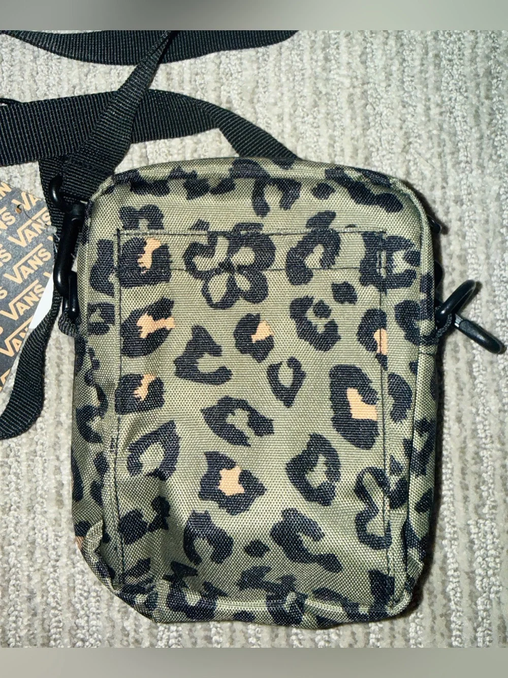 Vans- Leopard Print Crossbody Bag - Olive and Tan Accents